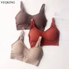 Женский спортивный топ для фитнеса и йоги VEQKING, бесшовный бюстгальтер с глубоким U-образным вырезом на спине, с чашками пуш-ап, футболка для спортзала или йоги для бега
