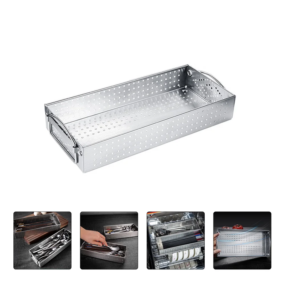 

Metal Chopsticks Spoon Box Chopstick Drainer Tableware Storage Box Drying Holder