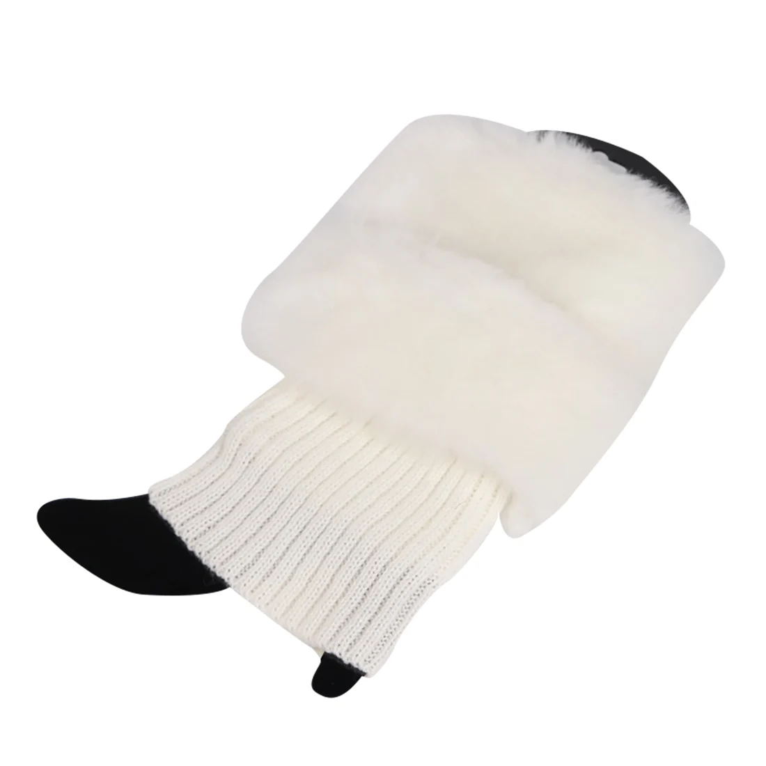 Fashion Women's Crochet Knit Colorful Winter Wool Leg Warmers Stocking Keep Warm Faux fur |