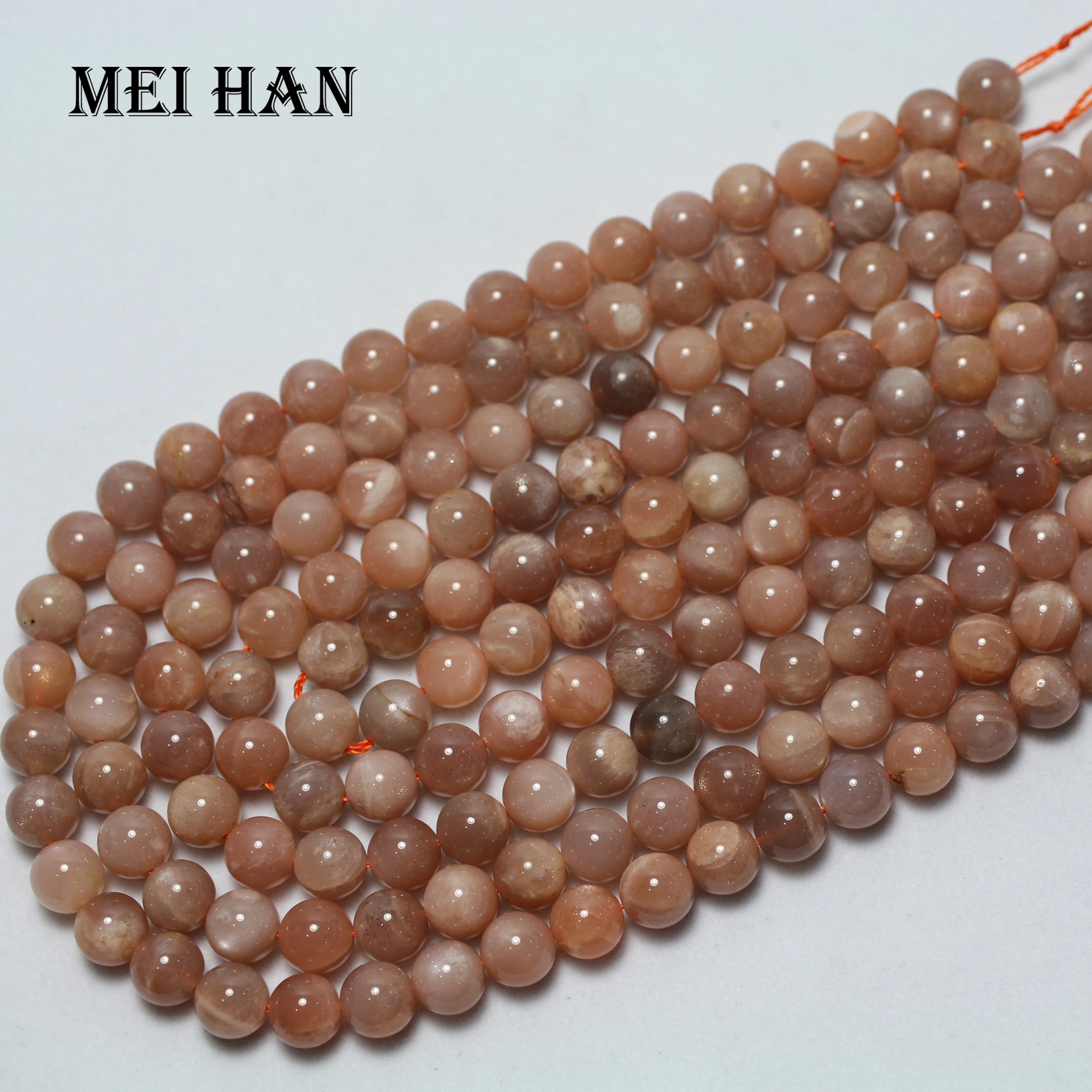 Meihan (1 strand/set) wholesale natural 8mm 10mm Sunstone round loose beads stone for jewelry making design DIY | Украшения и