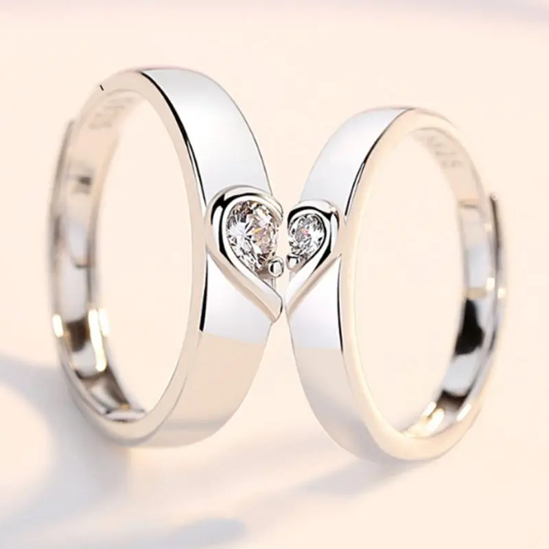 

Heart Promise Rings for Couples I Love You Engagement Wedding Ring Band Sets