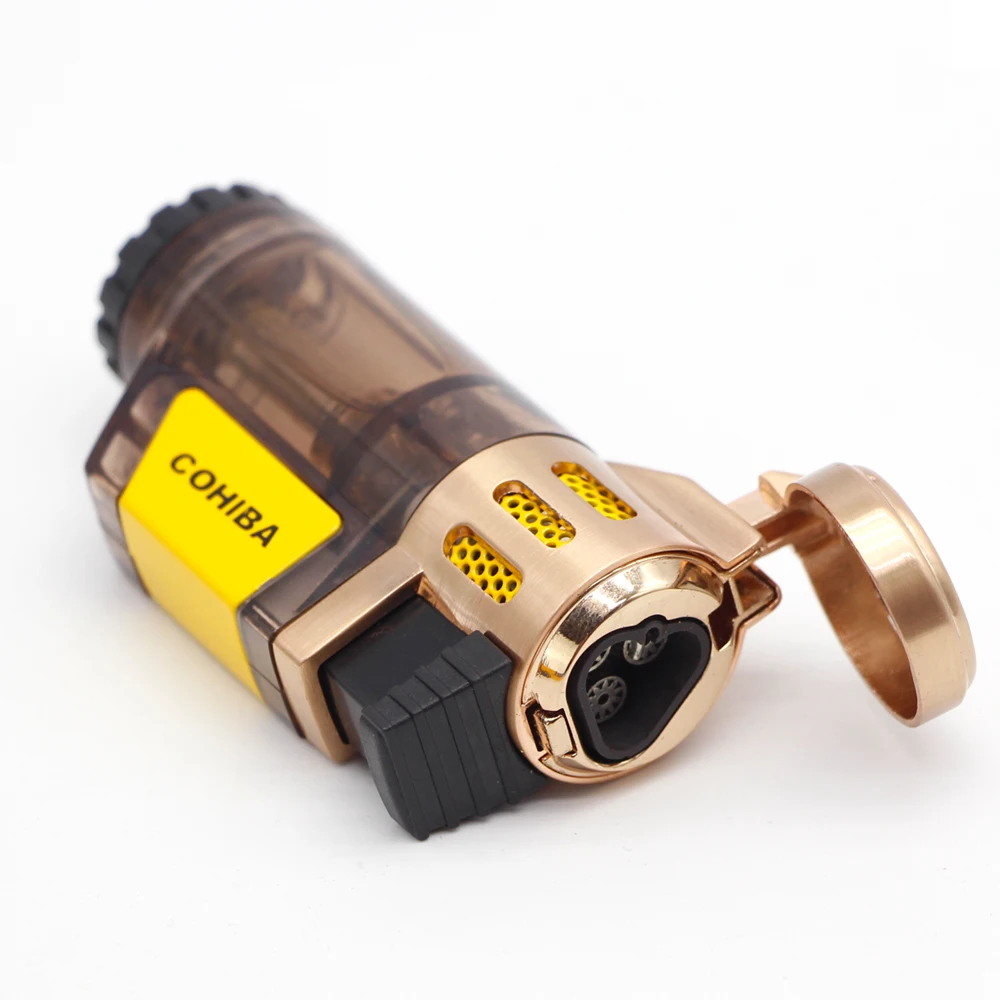 Ветрозащитные зажигалки для сигар COHIBA пластиковая Бутановая Зажигалка газовая