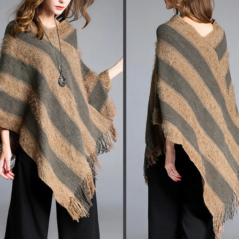 Женский свитер с длинным ворсом асимметричный большого размера бахромой и
