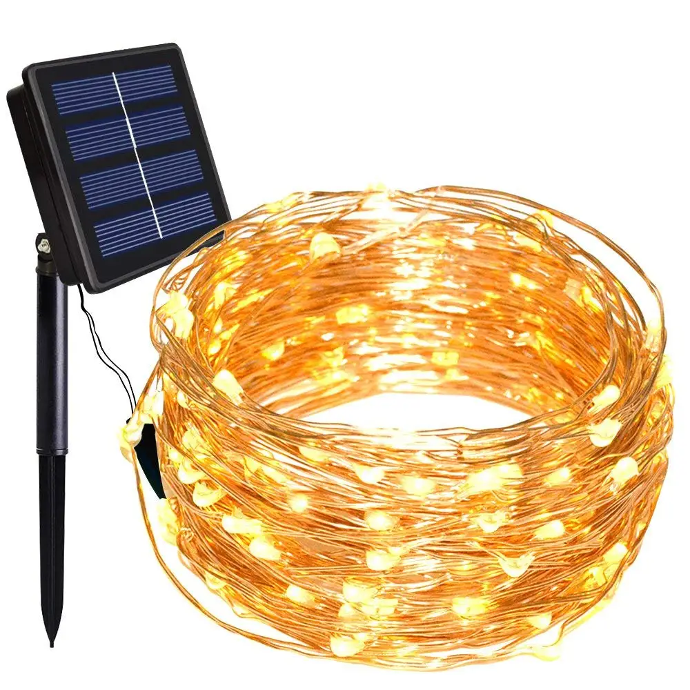 

Outdoor Solar Powered Copper Wire LED String Lights 20M 10M 5M Waterproof Fairy Light for Christmas Garden Holiday Decoration