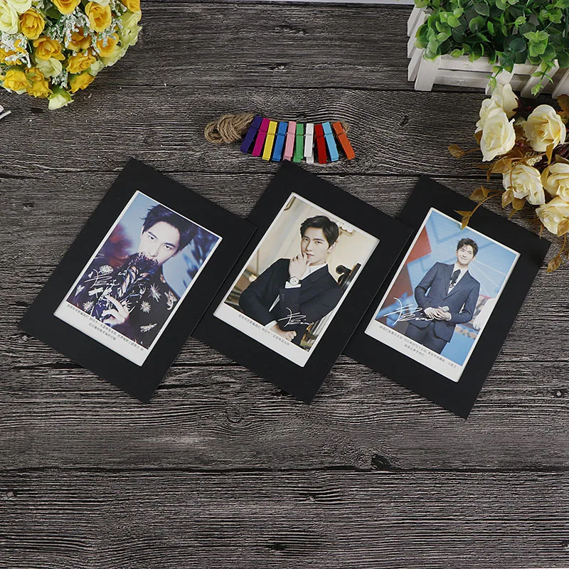 10 шт. Комбинации Бумага рамка с зажимы типа сделай сам из крафт бумаги