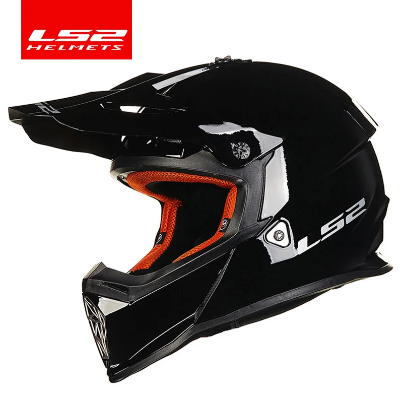 LS2 MX437 бездорожье шлем Байкер безопасность casco ls2 Приключения крест мотоциклетный шлем новейший мотоциклетный шлем без козырька - Цвет: bright black