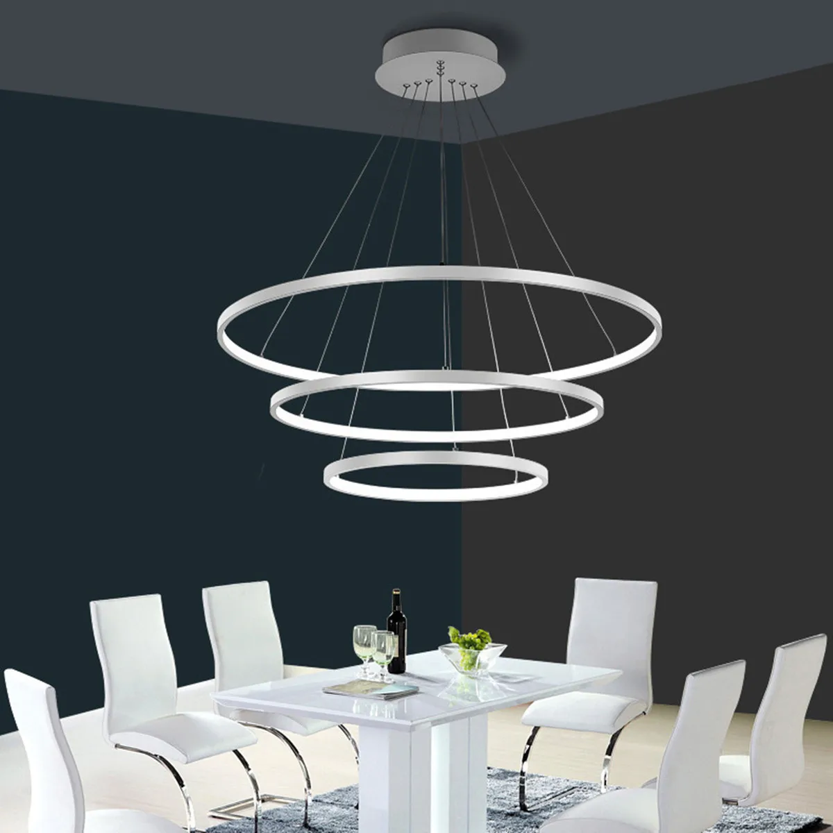 

Modern LED Circular Ring Acrylic Chandelier Pendant Lights Ceiling Lights for Living Room Bedroom Hanging Lamp 20 40 60cm