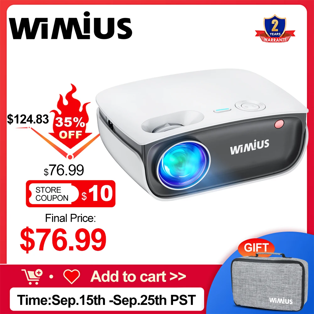 Мини-проектор WiMiUS S25 HD портативный проектор для телефона беспроводное зеркальное
