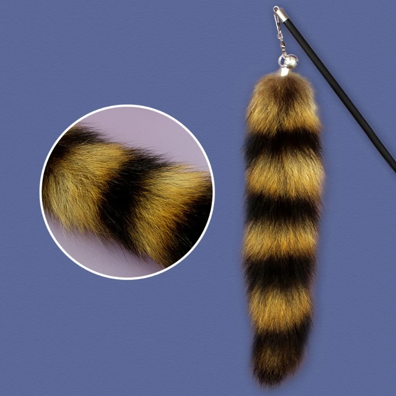 

Cat Teaser Wand Fake Tail Fur Cats Teasing Stick Kitten Scratch Chew Rod Retractable String Feather Training Playing Bell Toys