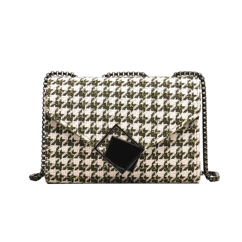 Роскошная женская сумка дизайнерская наклонная шерстяная ткань тысяча птиц