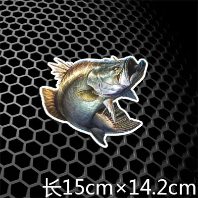 H8087 150x142mm Белая приманка на окуня Weever Bass, наклейки для автомобиля, наклейки для рыбалки, авто, оконный хвост, рыбный бак, автомобильный стиль, 3 м - Название цвета: H8087 150x142mm