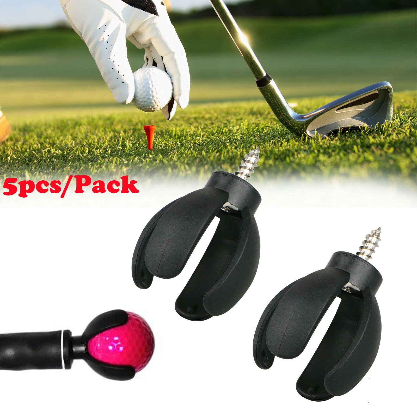 

5pcs 4-Prong Golf Ball Pick Up Retriever Grabber Sucker Claw For Putter Grip,Sucker Tool Golf Accessory