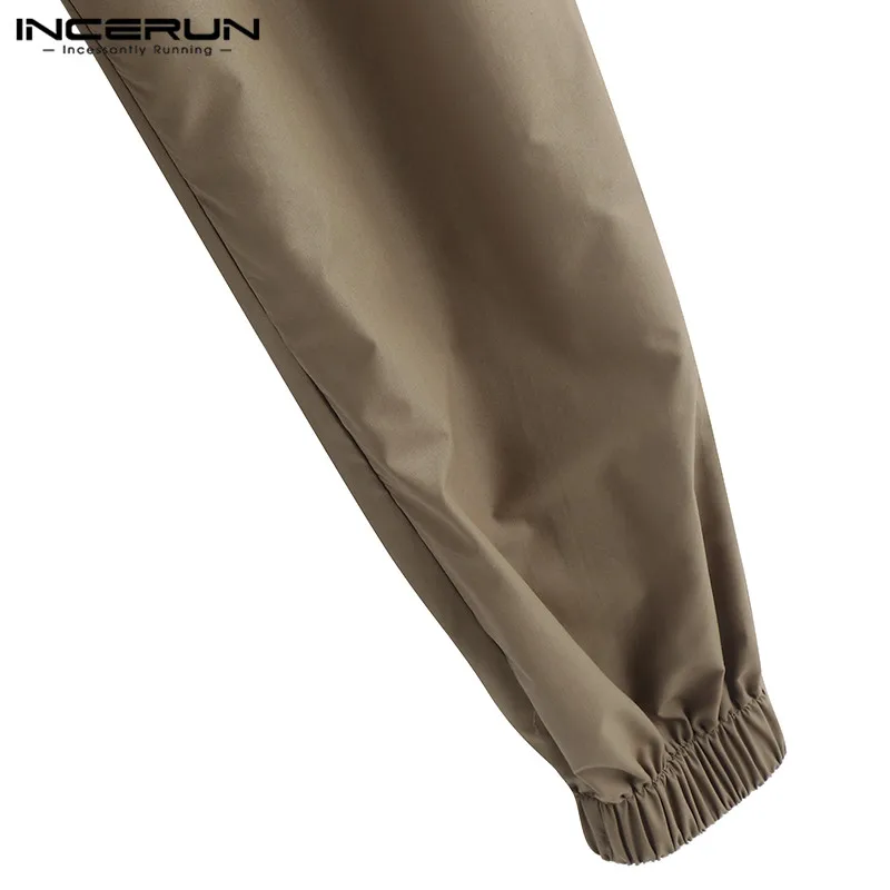 

INCERUN Fashion Men Casual Pants Joggers Button Solid Color Loose Leisure Streetwear Trousers Men Chic Straight Pants S-5XL 2021