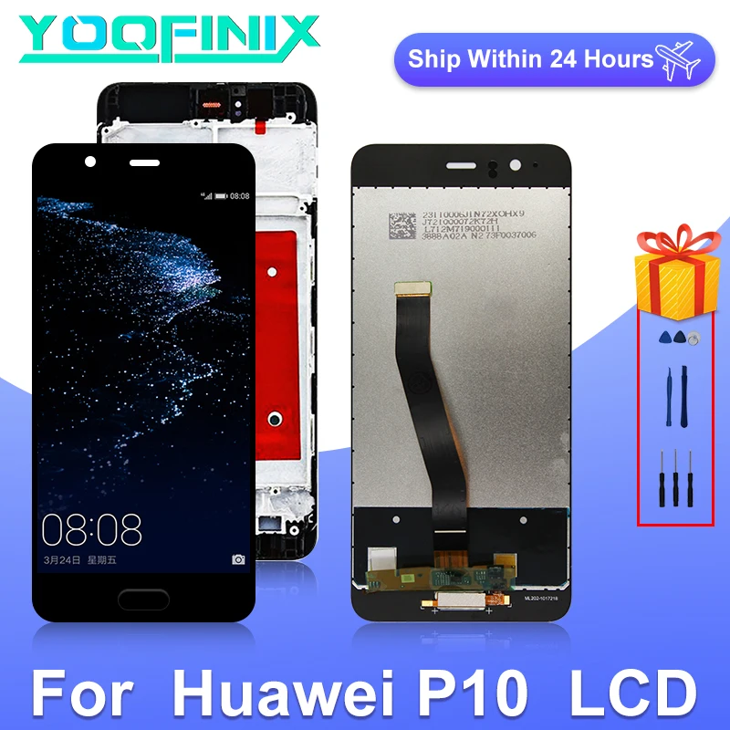 

Дисплей 5,1 дюйма для Huawei P10, ЖК-дисплей с сенсорным экраном, дигитайзер для Huawei P10, ЖК-дисплей VTR-L09 VTR-L29, дисплей, запасные части