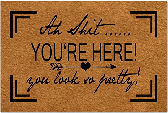 Дверной коврик You Look So Pretty Arrow Heart Monogram Резиновая подложка противоскользящий