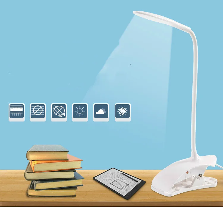 USB Led Настольная лампа с зажимом лампа настольная Гибкая защита глаз 14 светодиодов для прикроватной книги для чтения учебы офиса работы ребенка ночник