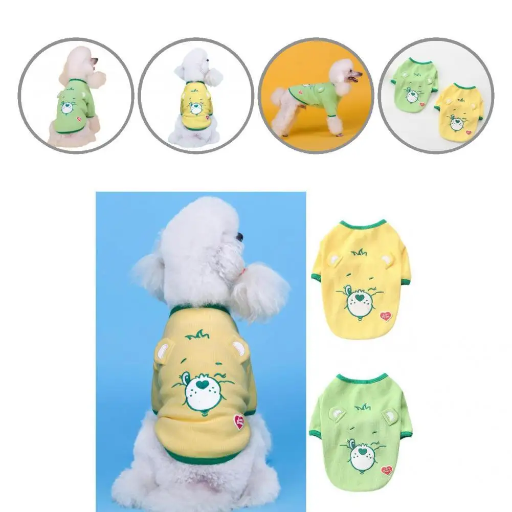 

Small Dog Cat Thickening Windproof Shirt Lightweight Dog Sweatshirt Cartoon Pattern Teddy French Bulldog Chihuahua Winter Outfit