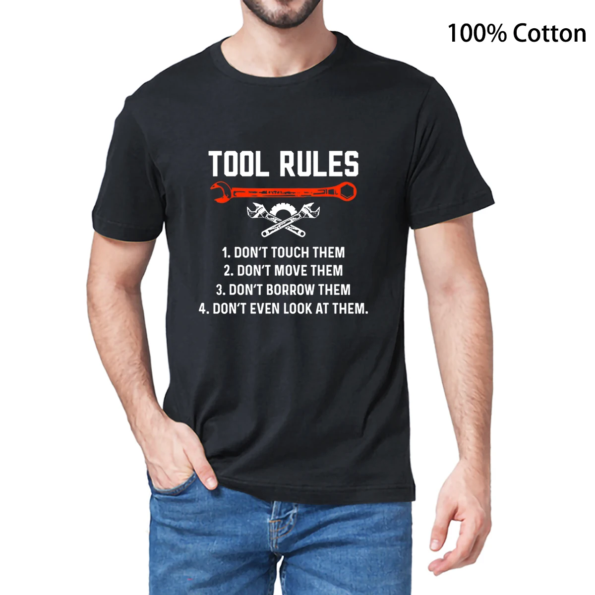 

Unisex 100% Cotton Funny Mechanic Tool Rules Auto Repair Car Mechanic Handyman Men's Novelty T-Shirt Casual Harajuku Soft Tee