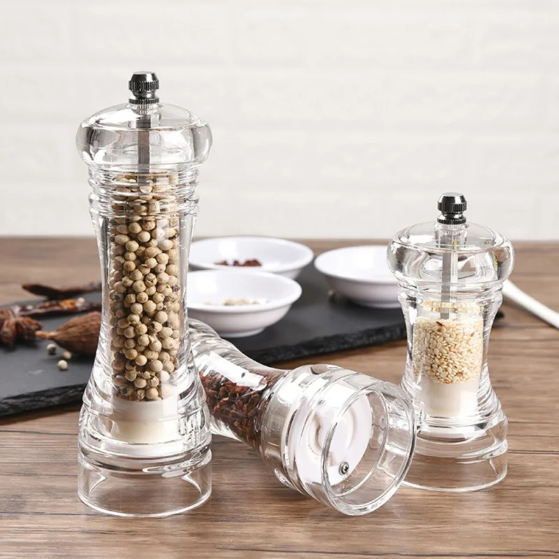 

Acrylic Transparent Pepper Grinder Manual Pepper Grinder Ceramic Core Multi-purpose Seasoning Bottle For Kitchen Mills