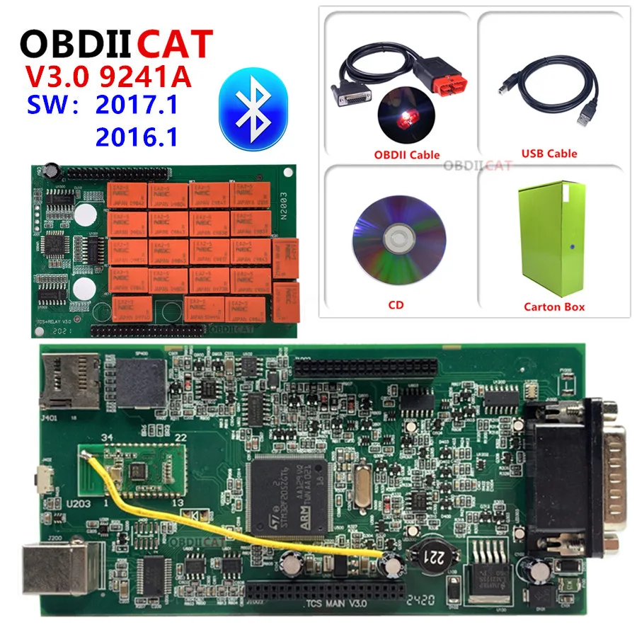 OBDIICAT TCS PRO Оригинальный чехол V3.0 NEC 9241A чип 2017 3 генератор ключей OBD2 сканер