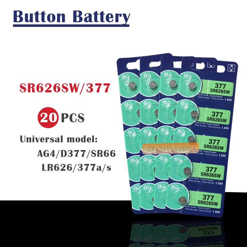 20 шт. 100% оригинальный 377 SR626SW 626 SR626 V377 AG4 батарейный блок для часов сделано в Японии