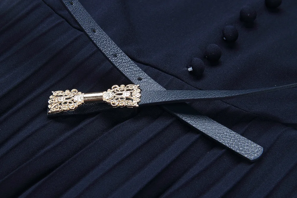 

XL big size office work dress A-line pleated short Midi dress half sleeve elegant solid color women dress plus size clothing