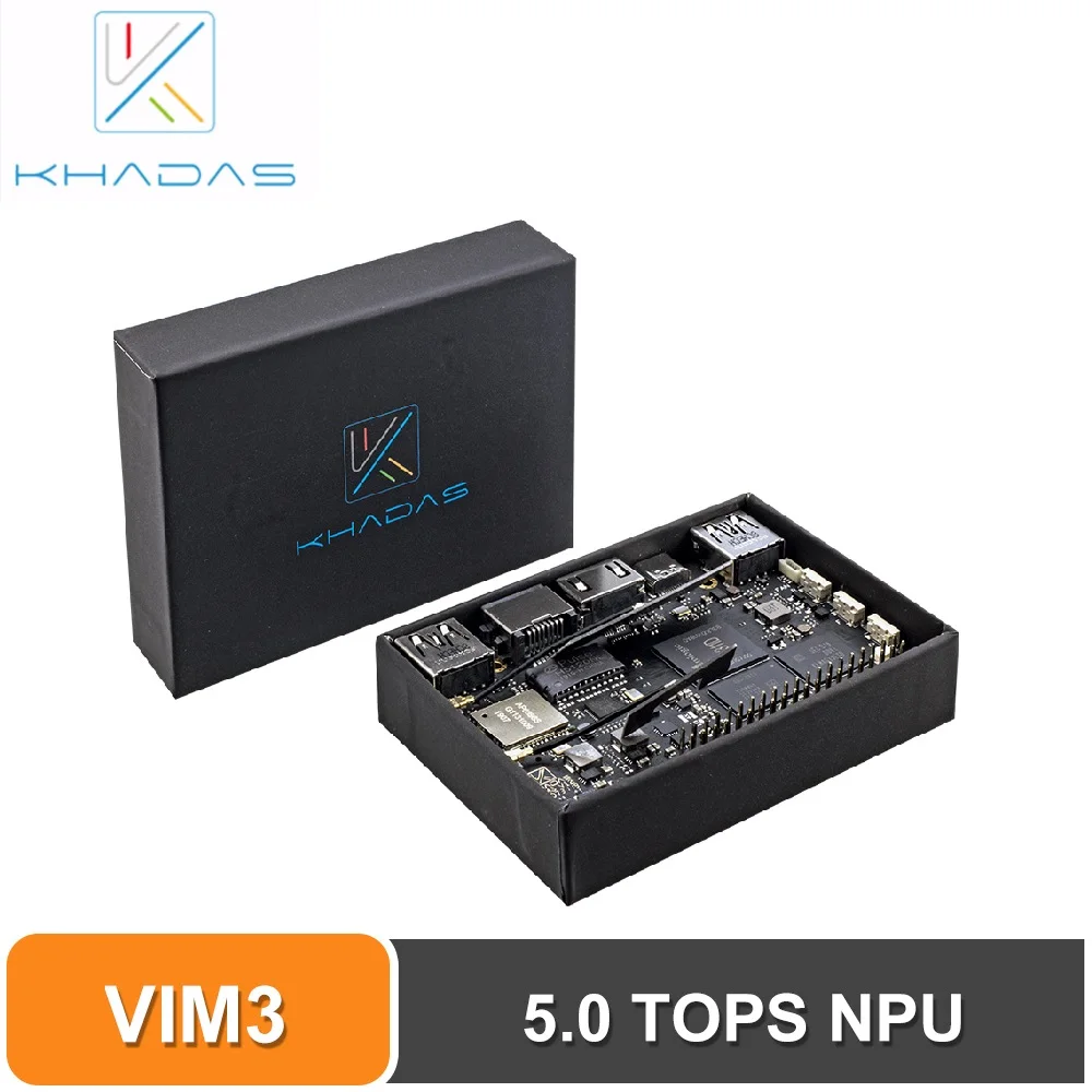 Компьютер Khadas VIM3 pro с одной платой Amlogic A311D 5 0 топами NPU AI tensorflow x4 x2 A53 ядрами SBC android