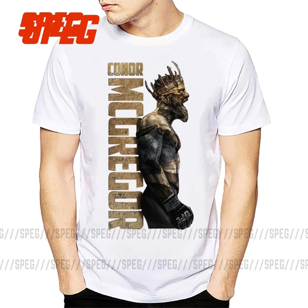 Мужская Винтажная Футболка SPEG The King Of Конор Макгрегор с коротким рукавом и