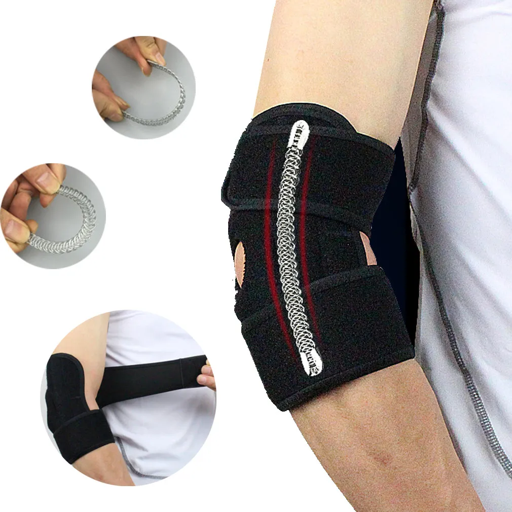 

1pcs Adjustable Elbow Support Pads With Spring Supporting Protector Sports Safety For Ciclismo Gym Tennis