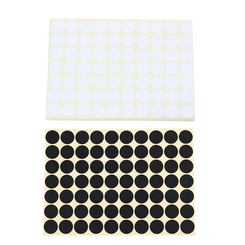 2 Set 19Mm Circles Round Code Stickers Self Adhesive Sticky Labels Black& White