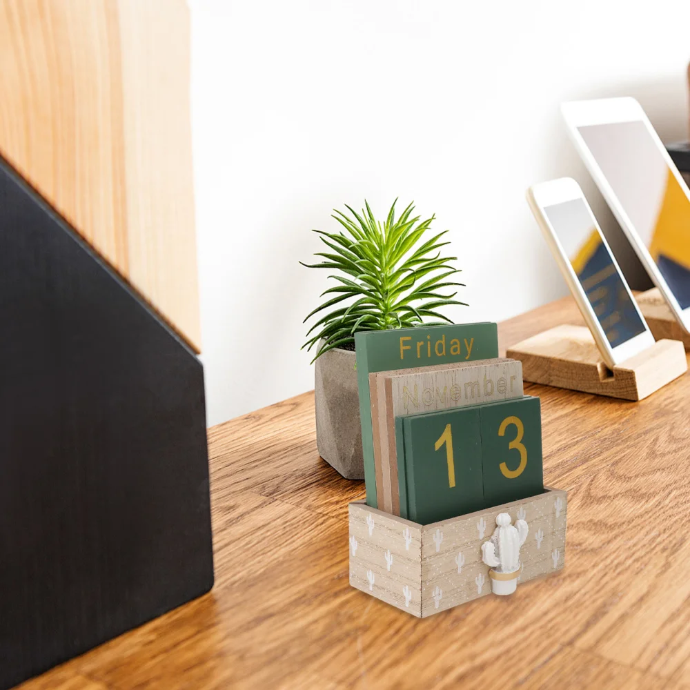 

1Set Simple Calendar Mini Time Planning Calendar Chic Desktop Decor (Green)