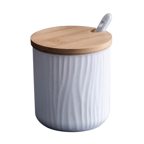 Nieuwe Keramische Kruiden Pot Creatieve Opslag Fles скандинавский Huishouden Kruiden Doos Zout Tank Keuken Benodigdheden Combinatie набор - Цвет: WHITE 1PC