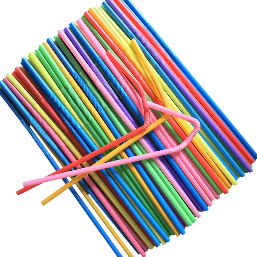 

100pcs Cocktail Drink Straw Multicolor Disposable Drinking Straws Home Bar Party Cocktail Drink Straw Drinking Accessories