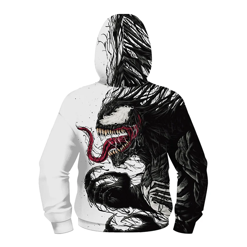 Длинный рукав 3D Косплей Костюм Venom худи Человек-паук Дети Мальчики Толстовка осень молнии модные толстовки унисекс куртка подростков