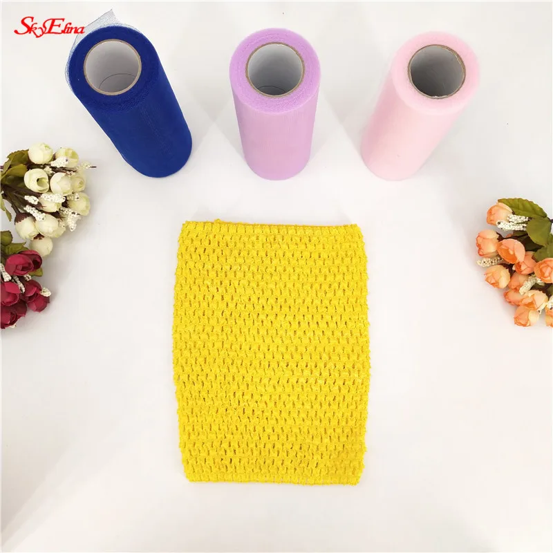 yellow 1 шт. 15*15 см/23*20 см Ткань для юбки-пачки Крючком эластичная ткань топы грудь обертывание DIY швейная одежда трикотажная ткань эластичное бандо 5zSH - Цвет: yellow