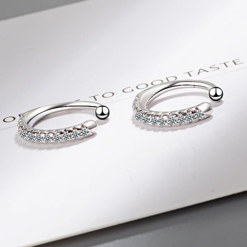 1 пара клипс-сережек Helix Cartilage Conch Фальшивый прокол Украшения Регулируемый Cz Ear Cuff Без сережки.