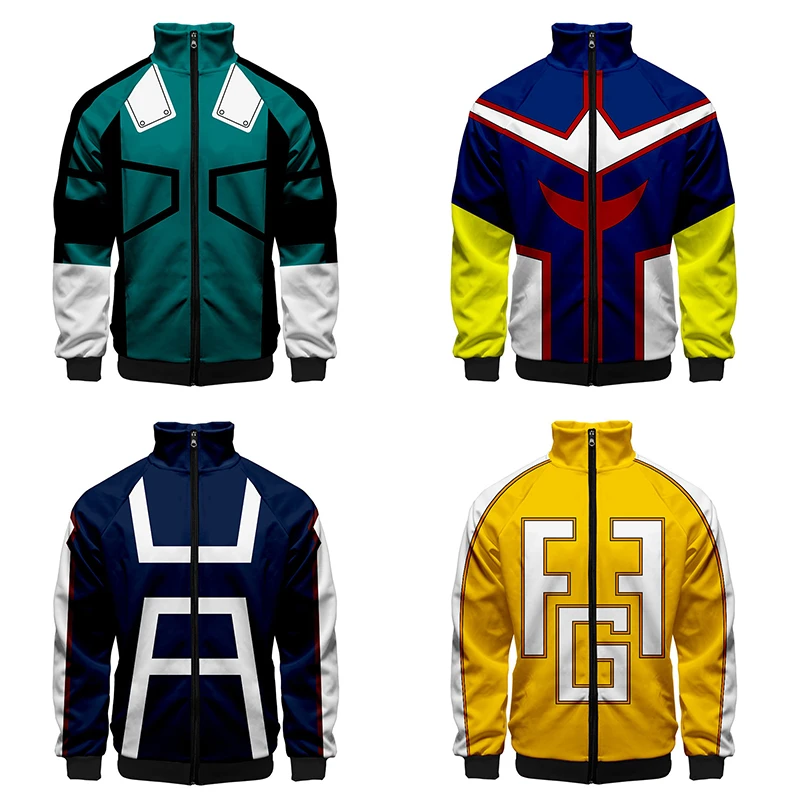 

Костюм для косплея из японского аниме «боку Нет Моя геройская Академия», Униформа, куртки на молнии, толстовки на молнии, свитшоты на Хэллоу...