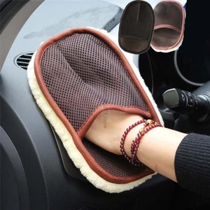 Car Styling 15*24cm Automotive Wool Soft Brush Clean gloves for Vacuum Grid Guard Bucket Scleich Car Wipes Car Wash
