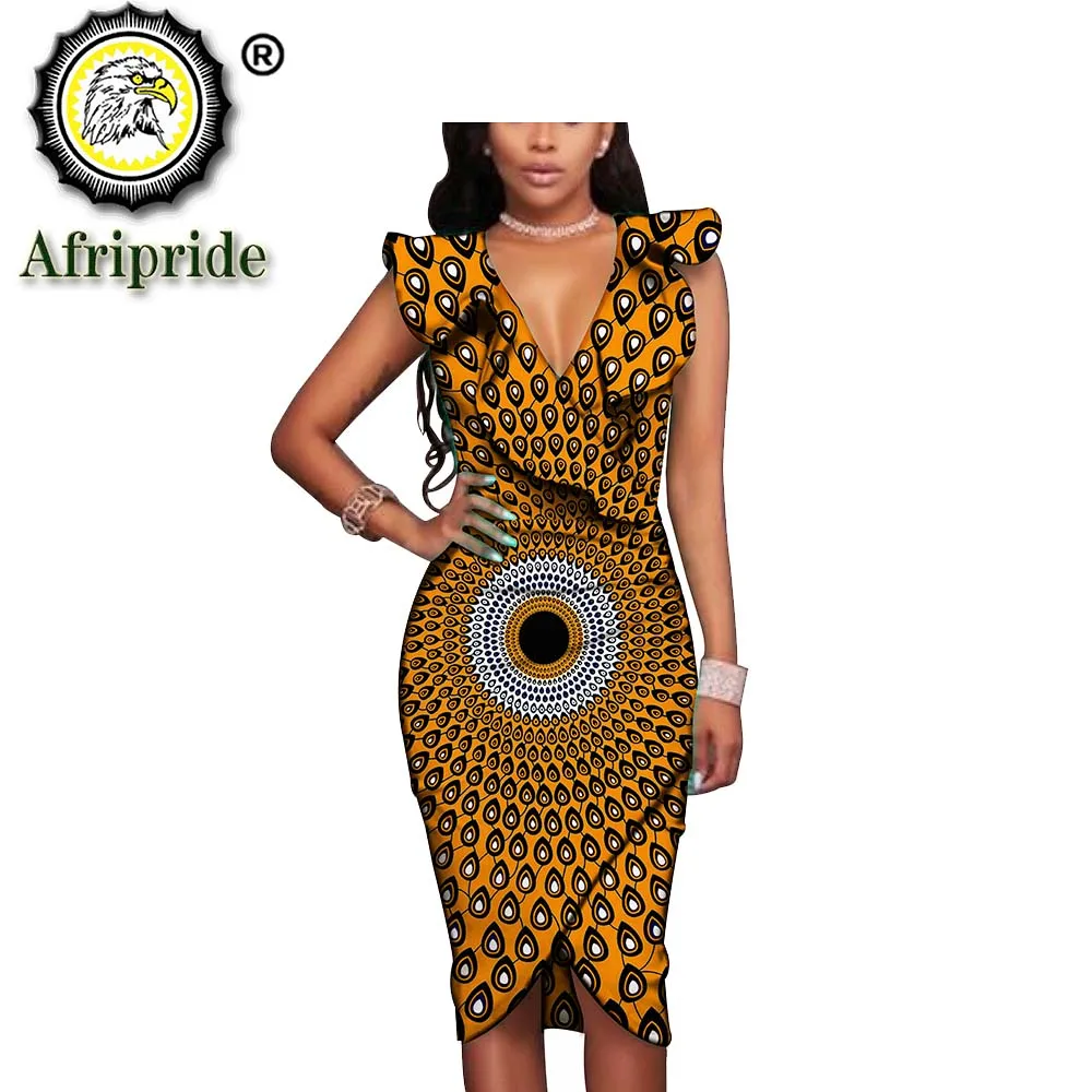 Платья в африканском стиле для женщин платья без рукавов с v образным вырезом