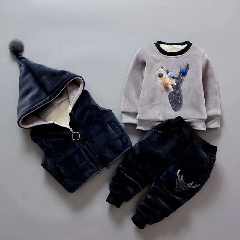 Зимние комплекты одежды для маленьких мальчиков и девочек 2020 3 предмета/1 партия