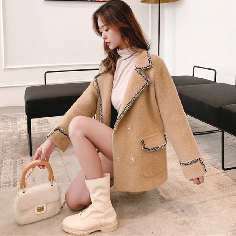 2020 зимняя одежда Короткое шерстяное пальто Женское корейское осеннее модная