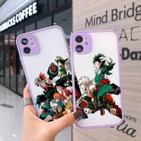 anime my hero academia deku bakugou boku phone case for iphone 13 12 11 mini pro xr xs max 7 8 plus x matte transparent