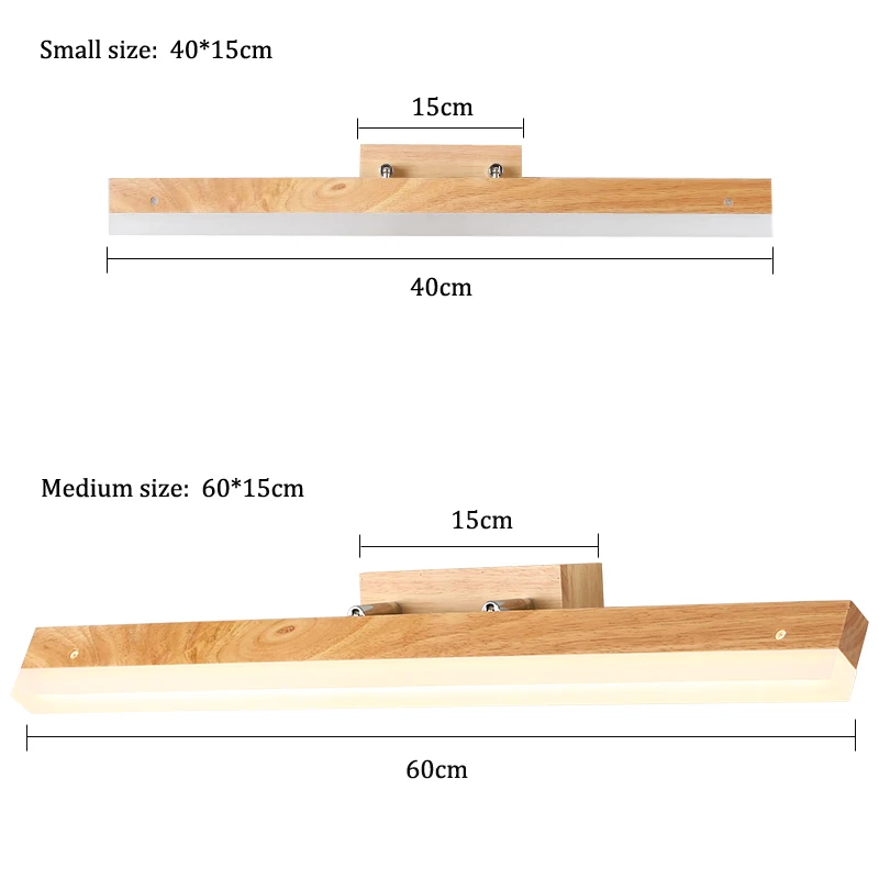 

Modern Led Mirror Light 9W 14W AC90-260V LED wood Wall Lamps Nordic Bathroom Makeup mirror Light Fixture
