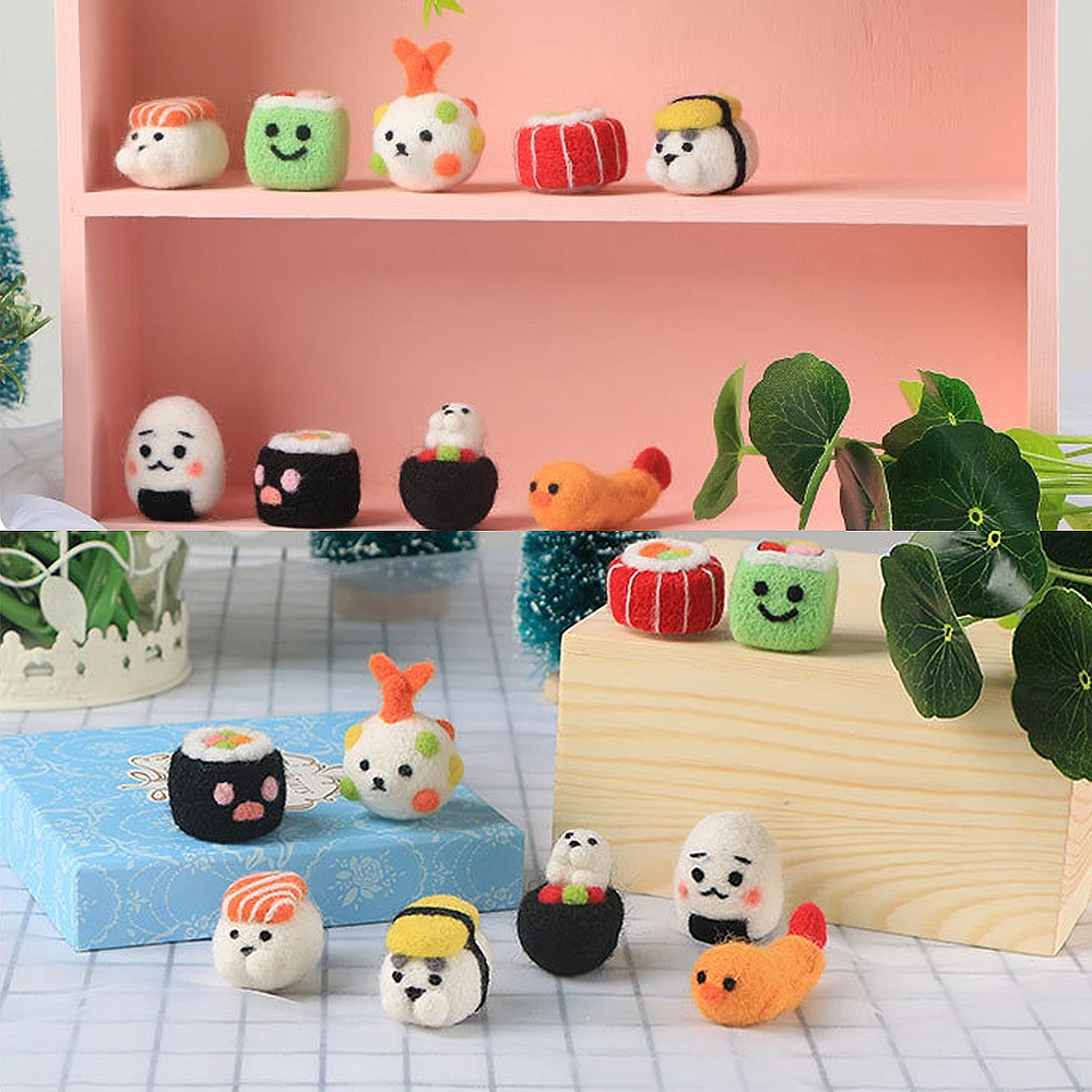 Новая мода DIY Войлок мультфильм Медведь Кролик кошка суши с материалом посылка