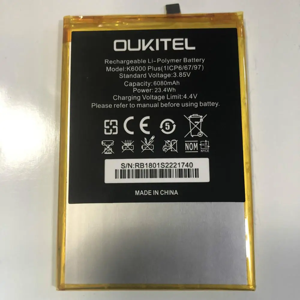 Аккумулятор BTY 6080 мАч для смартфона Oukitel K6000 Plus | Мобильные телефоны и аксессуары