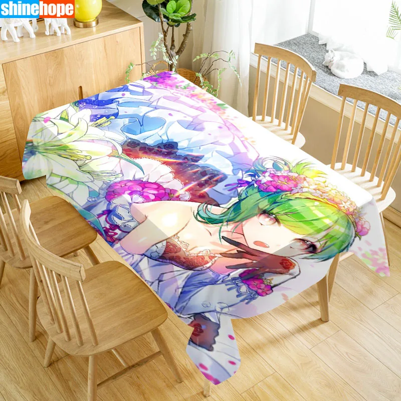 

Скатерть с аниме-девушкой, водонепроницаемая ткань, прямоугольная Пыленепроницаемая скатерть для стола, для вечеринки, домашний декор, чехлы для ТВ