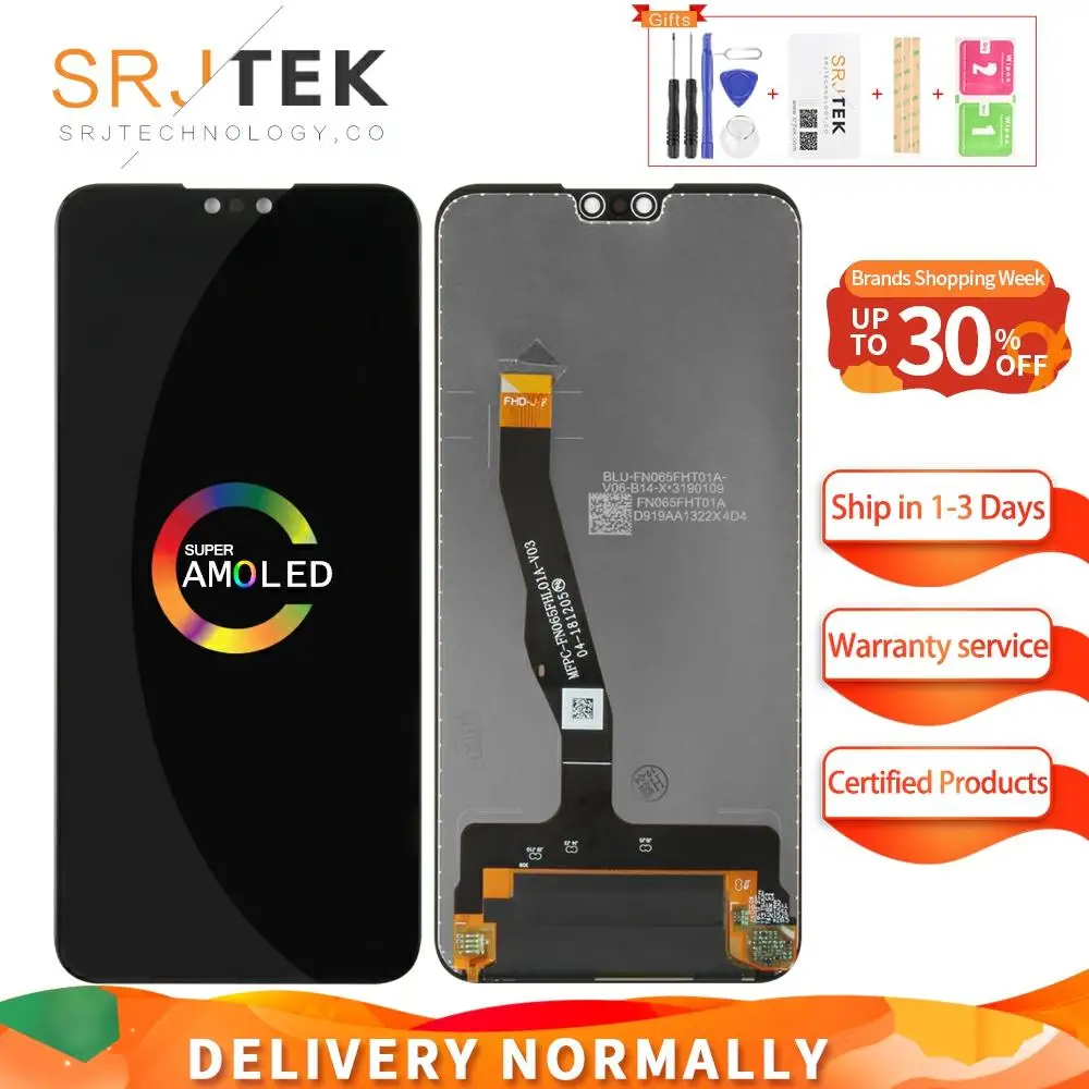 Srjtek для Huawei Y9 2019 LCD сенсорный экран стеклянная панель запасные части Enjoy 9 Plus