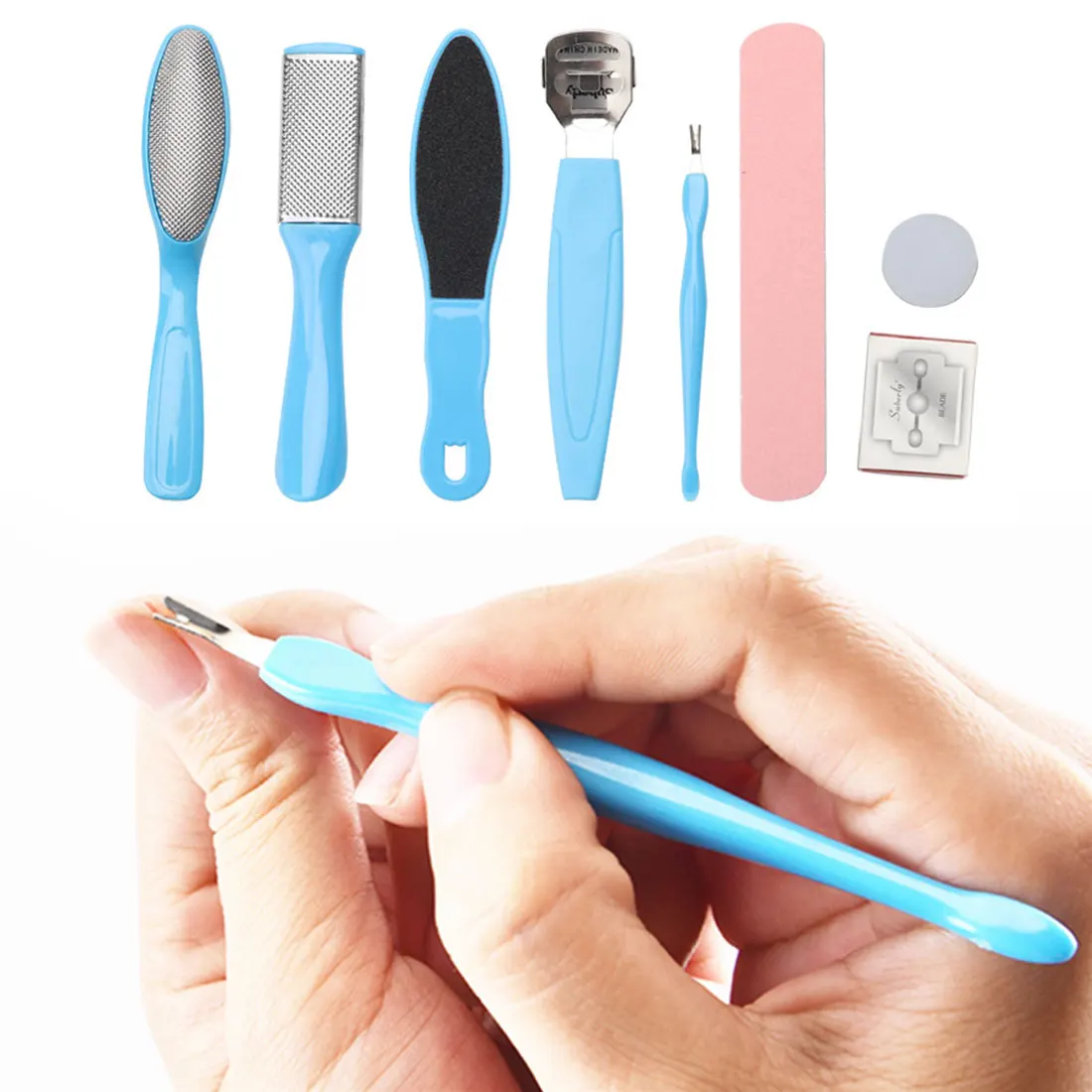 

10pcs Foot Care Kit Professional Pedicure Tools Set Stainless Steel Foot Dead Skin Remover Foot File Rasp Scrubber Toenail Care