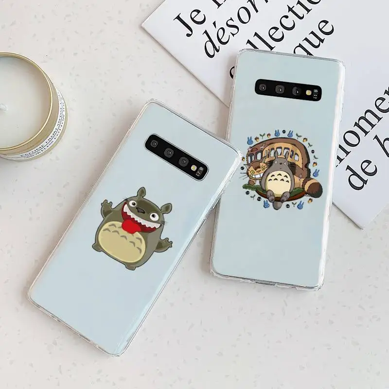 

anime My Neighbor Totoro Phone Case Transparent For Samsung Galaxy A S Note 9 10 51 50 71 70 80 20 21 30s ultra plus