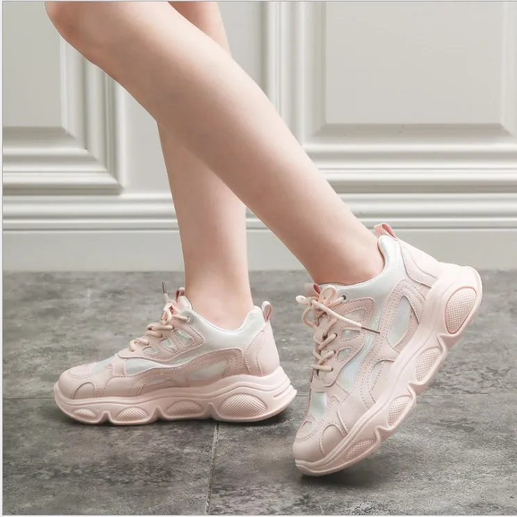 LASPERAL/женские кроссовки Модные белые на платформе Женская повседневная обувь